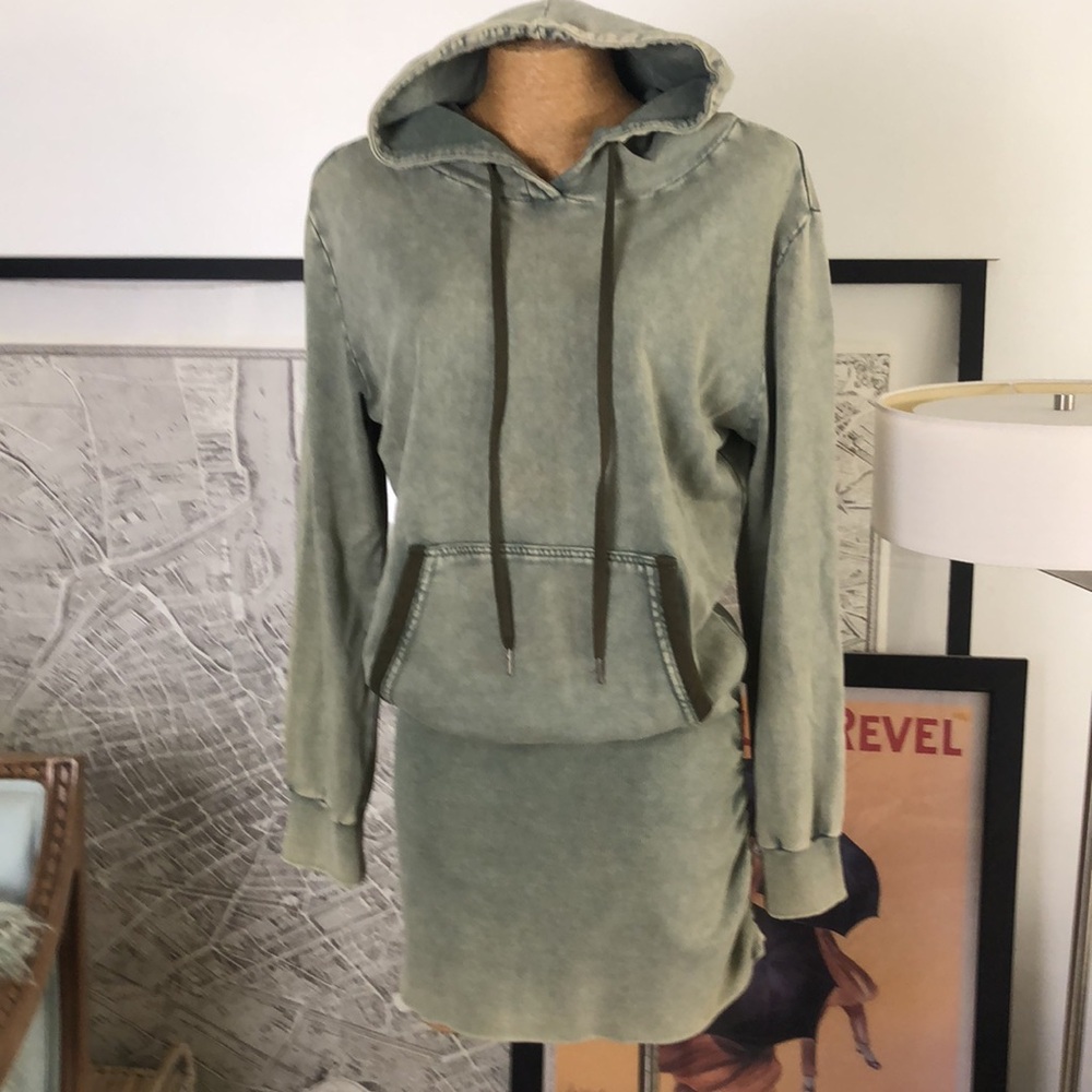 SER.O.YA Women's Green Hoodie Dress Size L - Picture 3 of 8